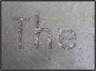 Etching into marble and concrete Sandblasting