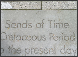 Etching into marble and concrete Sandblasting
